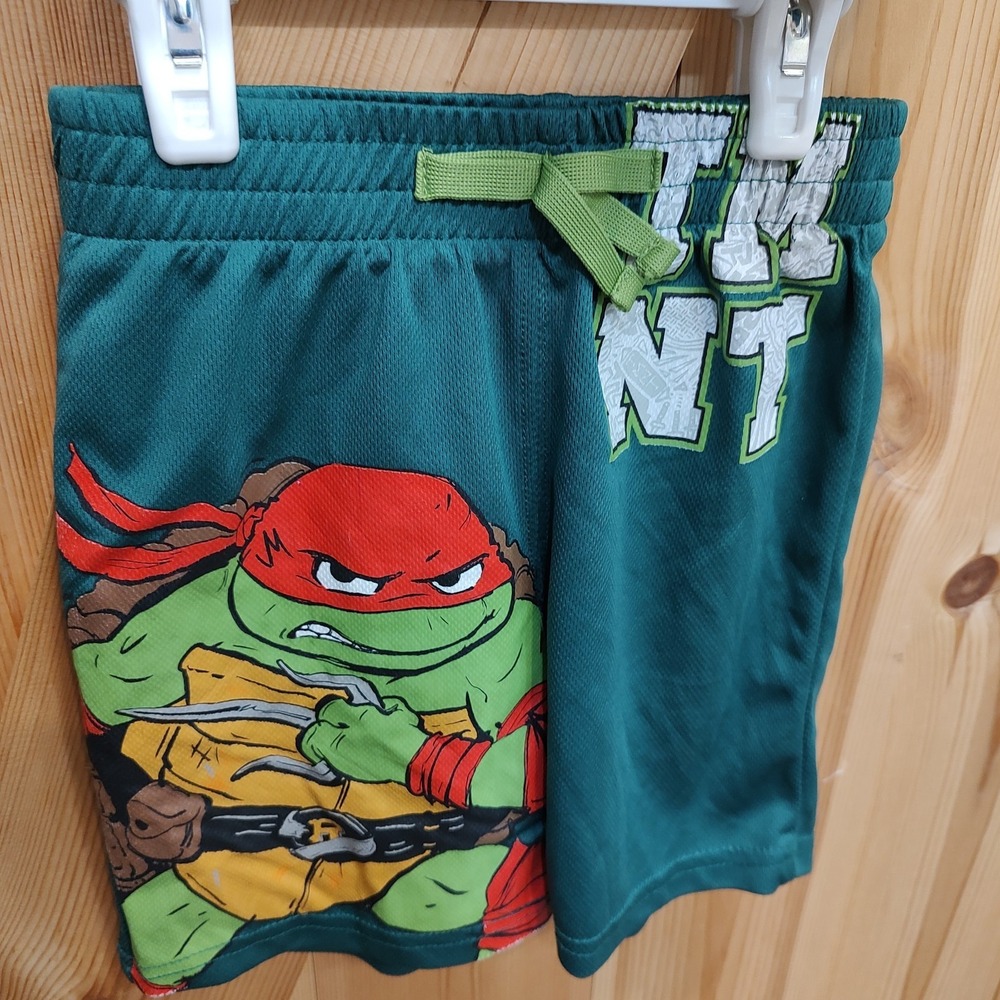Teenage Mutant Ninja Turtles Green Boys Baseball Jersey Shirt Shorts Sz 6/7 TNT - Picture 3 of 9